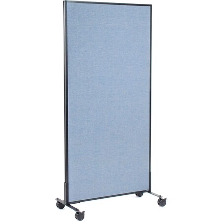 Global Industrial Interion Mobile Office Partition Panel, 36-1/4"W x 75"H, Blue 694957MBL