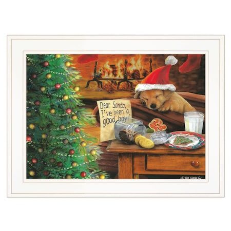 Homeroots Ive Been A Good Boy 2 White Framed Print Wall Art 406833