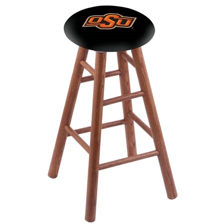 Holland Bar Stool Co Oak Counter Stool, Medium Finish, Oklahoma State Seat RC24OSMed