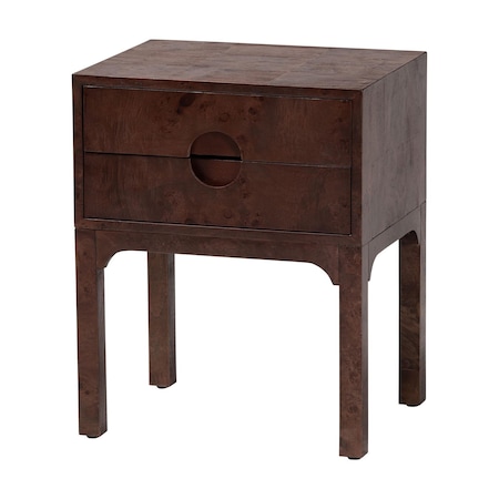 Bali & Pari Kayla Real Burl Wood Nightstand 262-14456-ZORO