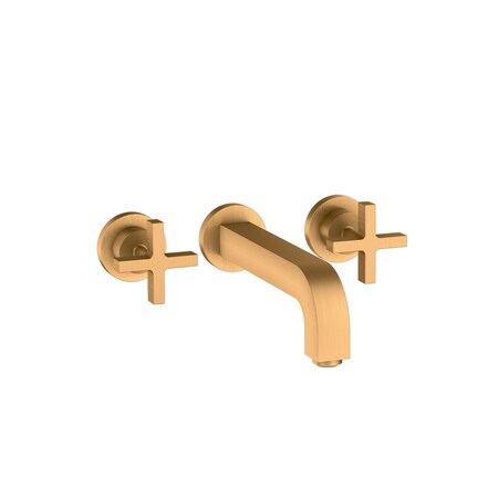 Axor Citterio Wall-Mounted Widespread Faucet with Cross Handles, 1.2 GPM in Brushed Gold Optic 39143251