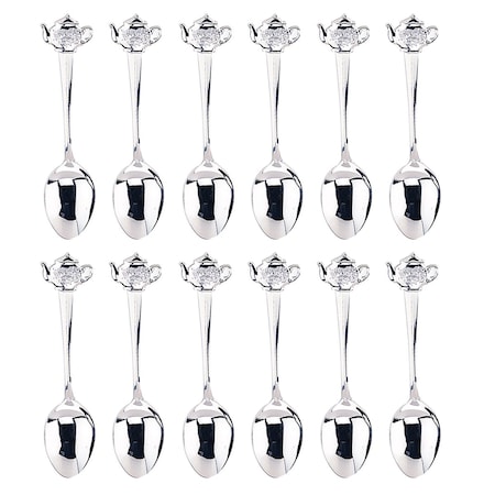 Hic Kitchen Fino Spoon Demi Teapot Silver 12Pc 666SP/12