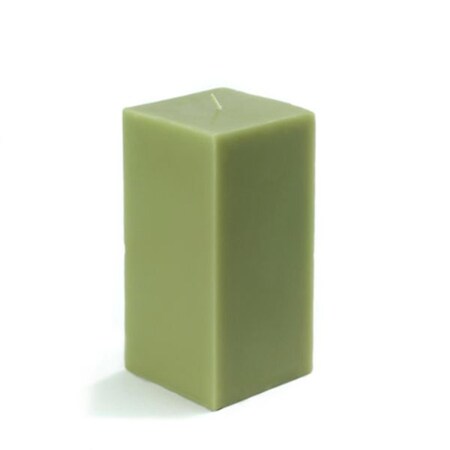 Vaser Designs 3 x 6 in. Sage Square Pillar Candle, Green VA2593437