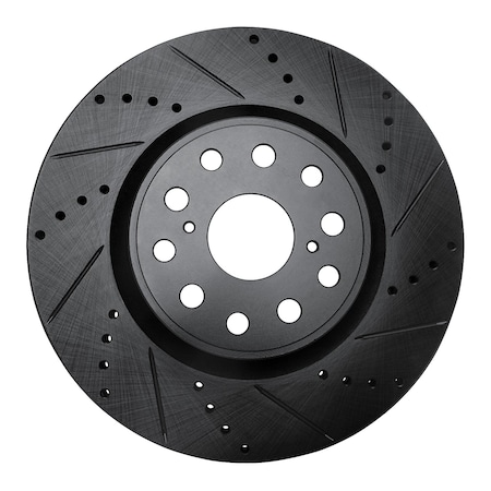 Dynamic Friction Co DFC Brake Rotor - Drilled and Slotted - Black 633-75017R