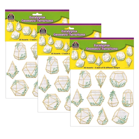 Teacher Created Resources Eucalyptus Geometric Terrariums Accents, 30-Piece Set, 3PK 8475