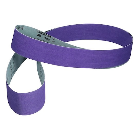 3M Cubitron Sanding Belt, Coated, Ceramic, 80 Grit, Not Applicable, 1184F, Purple 7100350515