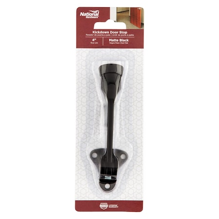 National Hardware Zinc Matte Black Kick-Down Door Holder Mounts to door 1.63 in. N830-572