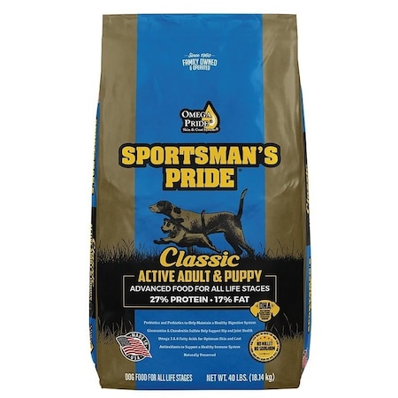 Sportsmans Pride Classic Dog Food, Adult, Puppy Breed, Dry, 40 lb Bag 10321