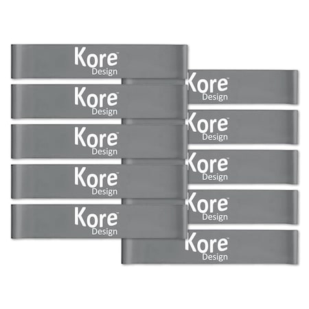 Kore Design Fidget Kick Bands, Latex, 10in. to 16in., Grey, 10PK KDKB-1006