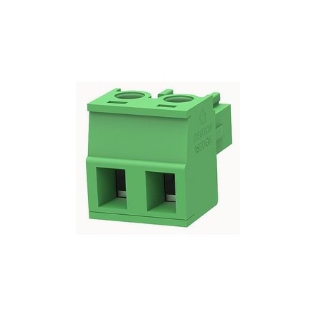 Degson Pluggable Term Blk.Color:GreenPitch:5.08Poles:2, screw type, 300V/8A 15EDGK-5.08-02P-14-00AH