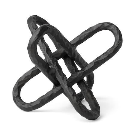 Homeroots 10" Black Metal Chain Link Tabletop Sculpture 392514