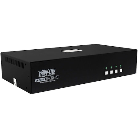 Tripp Lite Secure KVM Switch, 4-Port, Dual Head, DisplayPort to DisplayPort, 4K, NIAP PP4.0, Audio, CAC, TAA B002-DP2AC4-N4