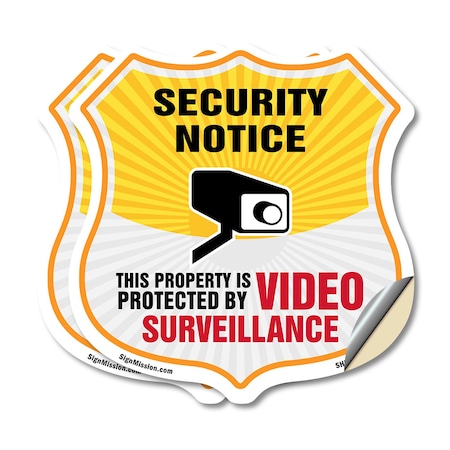 Signmission Security Notice Shield Sign This Propert, 18 inch X 18 inch, Vinyl Decal, 2PK SHI-D-2PACK-18-462