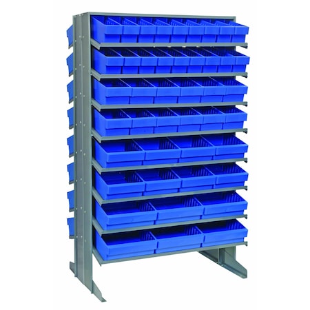 Quantum Storage Systems DOUBLE SIDED PICK RACK W/88 BLUE BINS QPRD-5678BL