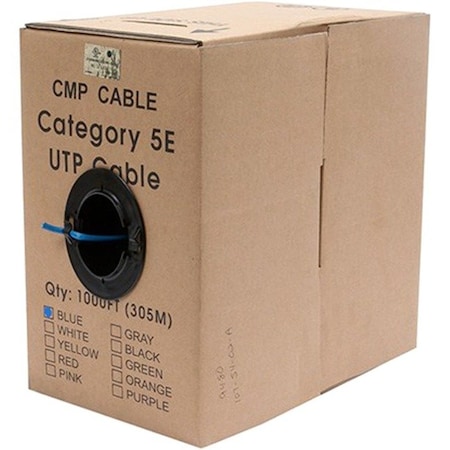 Monoprice Cat5E Utp Solid, Cmp, 1000 ft., Blue 9480