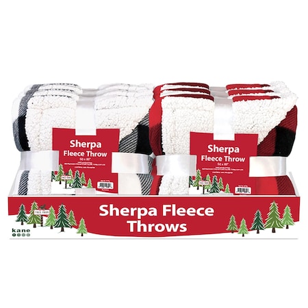 Kane Home Holiday Plaid Fleece Throw 1 pk 14948