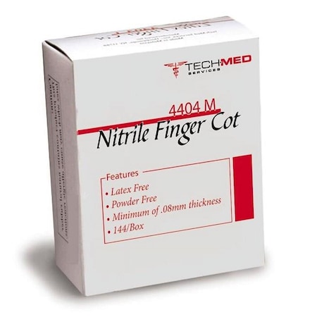 Tech Med Non-Latex Nitrile Pre Rolled Finger Cot, Small 4404S