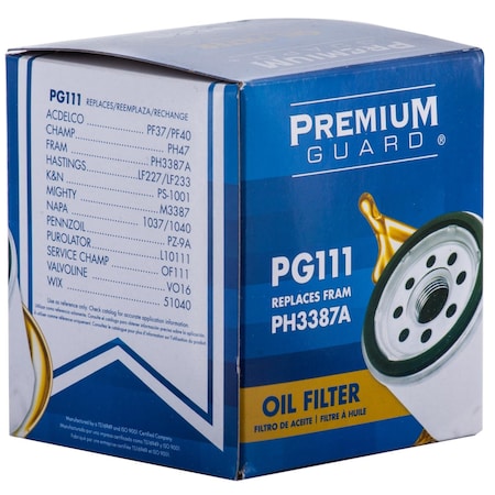 Premium Guard Engine Oil Filter, PG111