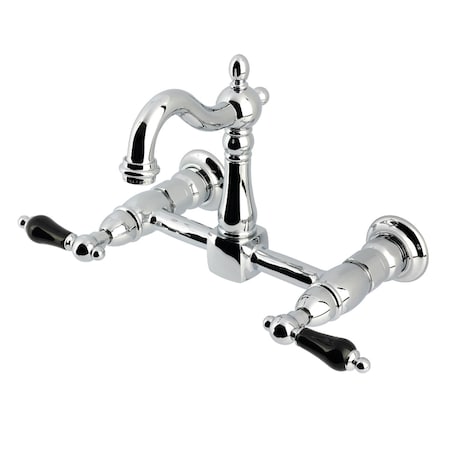 Kingston Brass Two-Handle Wall Mount Bridge Kitchen Faucet, Polished Chrome KS2441PKL