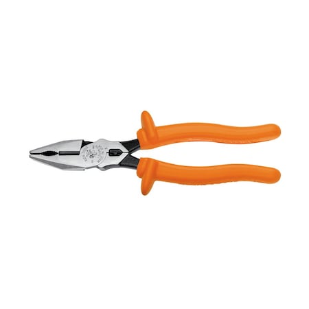 Klein Tools 8 7/8 in Linemans Plier High Leverage w/ Wire Crimper, Steel 12098-INS