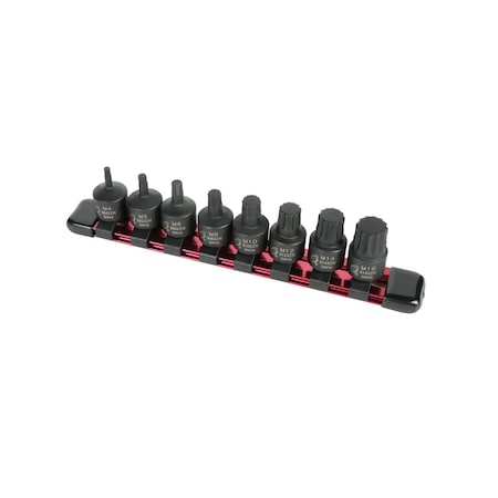 Sunex 3/8 in Drive Stubby 8-Piece Triple Square Impact Bit Socket Set 3640