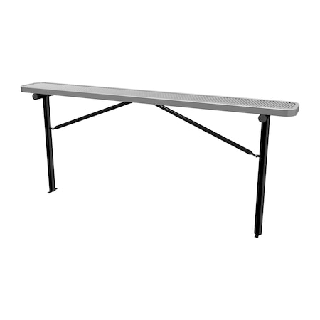 Leisure Craft Bench w/o Back, Ingroud Mount, 8ft., Gray B8XPIG-GRAY