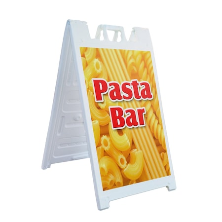 Signmission Pasta Bar, A-Frame & 2 Decals Installed, Heavy-Duty Plastic Frame SBHD-D-2436-Pasta Bar