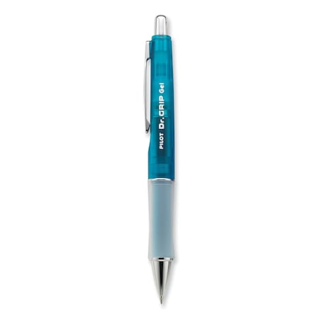 Pilot Dr. Grip Gel Pen, Retractable, Fine 0.7 mm, Black Ink, Translucent Blue Barrel PIL36260