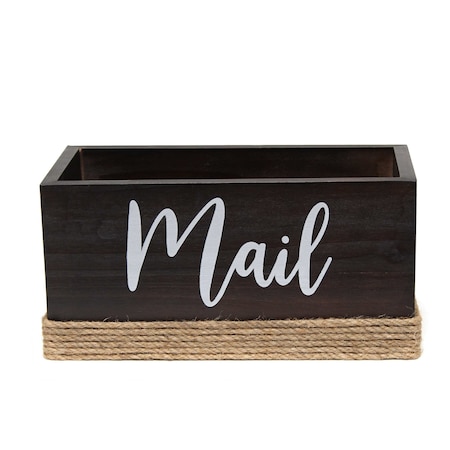 Homeroots 6" Dark Brown Wood Cube or Bin 661204