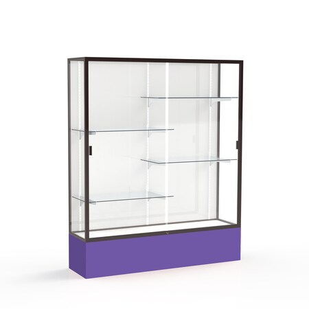Ghent Spirit Floor Display Case 60x72x16, White, Bronze 375WB-BZ-PE