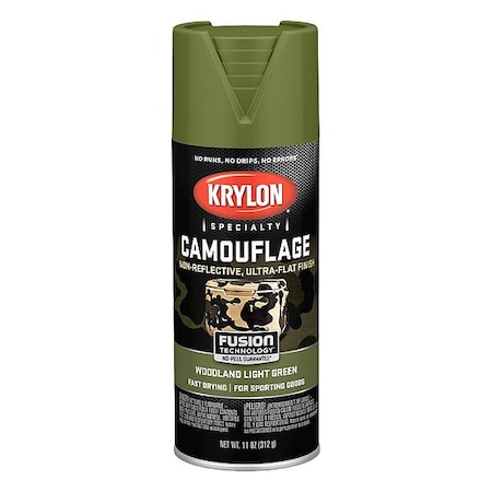 Krylon Spray Paint, Light Green, Ultra-Flat, Solvent, 11 oz K04296077