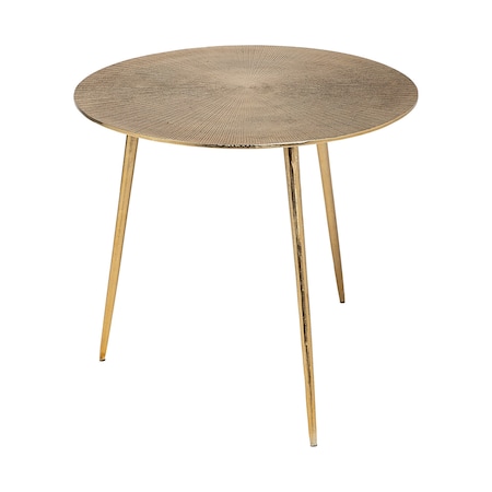 Homeroots 21" Gold Metal Round End Table 380714