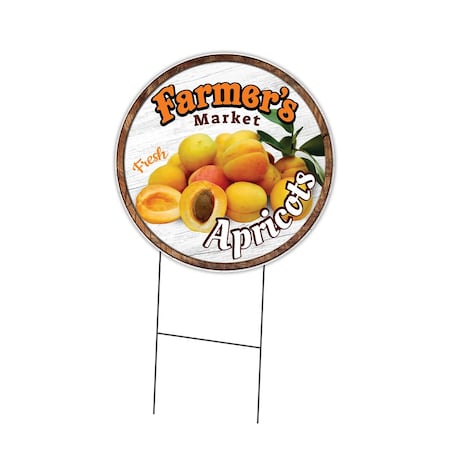 Signmission Farmers Market Apricots Double Sided Corrugated Plastic Circle Yard Sign, C-16-CIR-DS-WS-Apricots C-16-CIR-DS-WS-Apricots