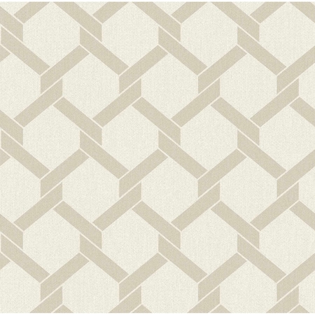 A-Street Prints Payton Beige Hexagon Trellis Wallpaper 2971-86311