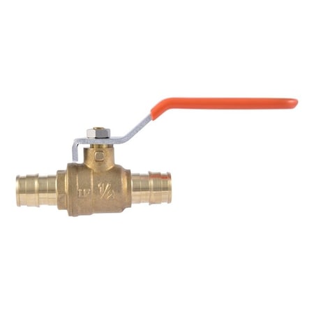 Sharkbite Ball Valve, 1/2 in Connection, Barb, 160 psi Pressure, Brass Body UAB22461LFA