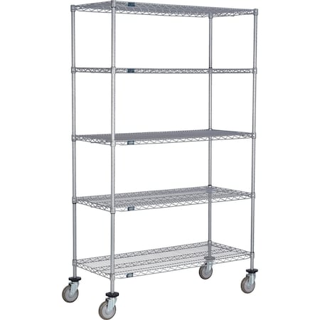Global Industrial Nexel 5 Shelf Truck, Nexelate, 54"W x 21"D x 69"H, Polyurethane Swivel Casters B3156220