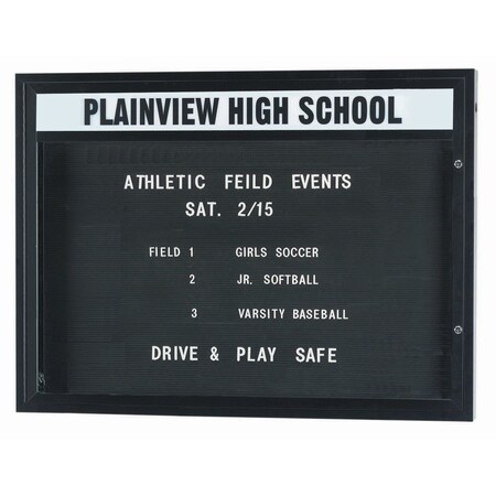 Aarco 47 in W, 36 in H, Black Letterboard/Bronze Anodized Frame DBM3647BA