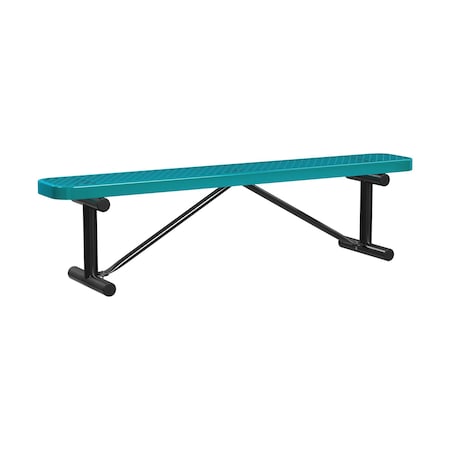Leisure Craft Portable, Bench w/o Back, 6ft., Teal B6XPP-TEAL