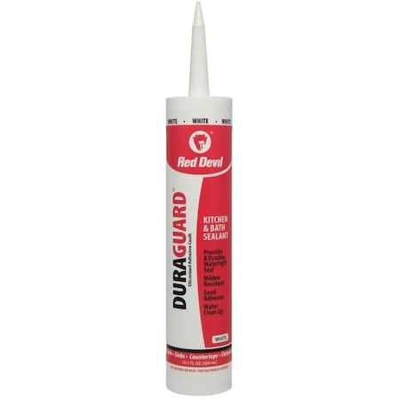 Red Devil DuraGuard 0 Acrylic Caulk, White, 20 to 180 deg F, 101 oz Cartridge 406