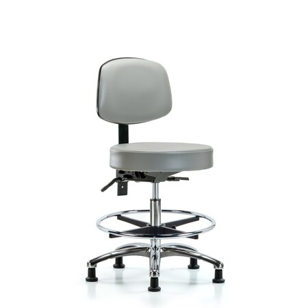 Blue Ridge Ergonomics Ben Stool, Med, Vin, Bk Chrome, CF, Gld, Dov BR-VMBST-CR-T0-CF-RG-8567