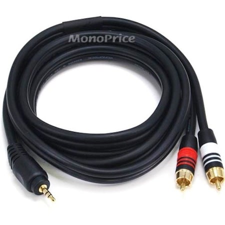 Monoprice A/V Cable, 3.5mm(M)/2 RCA(M), 6ft 5598
