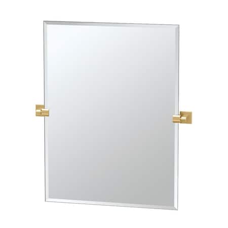 Gatco Elevate 31.5" Frameless Rectangle Mirror, Brushed Brass 4069S