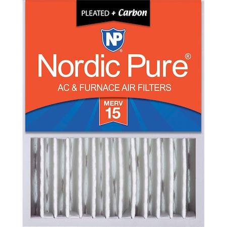 Nordic Pure 16x20x5 Plus Carbon Pleated Air Filter, High Capacity, MERV 15 16x20x5HM15+C-1