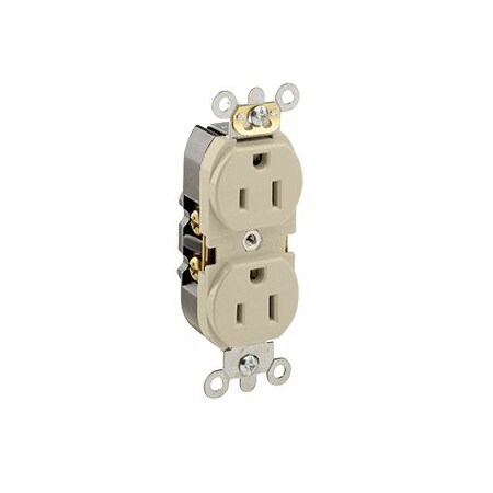 Leviton Industrial Series Heavy Duty Grade Duplex Receptacle, 15 Amp, 125 Volt 5262-SI