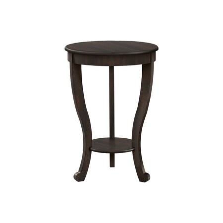 Monarch Specialties Accent Table, 2 Tier, Bedroom, End, Lamp, Nightstand, Round, Side Table, Brown Veneer, Traditional I 3974