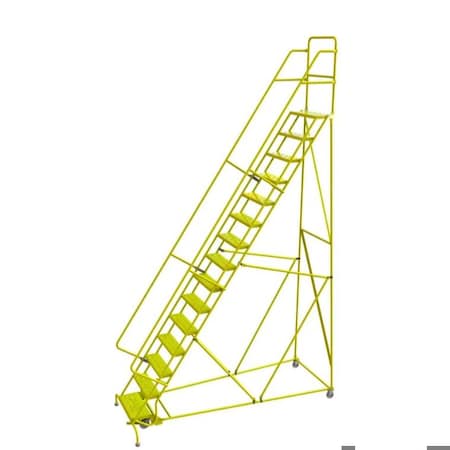 Tri-Arc Step15 Steel Rolling Ladder, W/24"Wx10 KDSR115246-Y