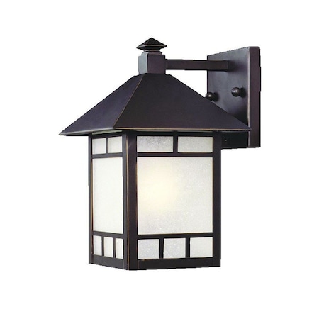 Homeroots Petite Antique Bronze Frosted Glass Lantern Wall Light 398638