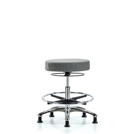 Blue Ridge Ergonomics Bench Stool, Med, Fabric, Chrome, CF, Gld, Gry BR-FMBSO-CR-CF-RG-F44