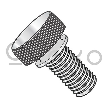 Oxoxo 6-32X3/8 Knurled Thumb Screw with Washer Face Full Thread Aluminum, 100PK 449906