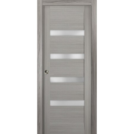 Sartodoors Sliding French Pocket Door 30x84 inches with Solid Core Modern Interior QUADRO4113PD-SS-3084
